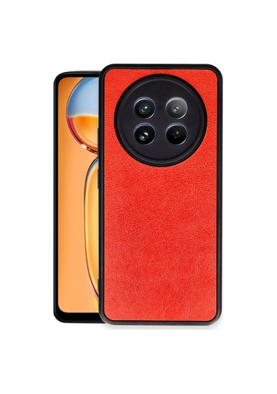 Realme 12 5g Uyumlu Kılıf Aras Deri Kapak - Kırmızı