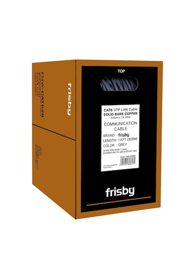 Frisby Cat6 Utp 24Awg 305M Saf Bakır  Kablo 0.50Mm Fnw-Cat628