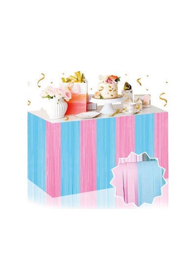 Cinsiyet Partisi Dekoratif Pembe Mavi Renk Masa Püskülü 240x75 Cm