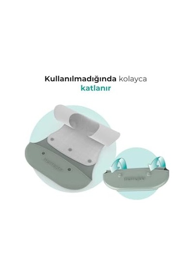 2-in-1 Katlanır Mama Önlüğü / Powder Green Çok Renkli
