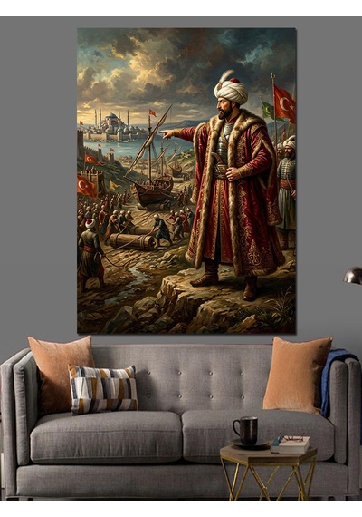 Fatih Sultan Mehmet Tablosu Dekoratif Kanvas - Mdf Ahşap Tablo