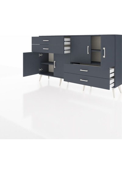 Arges Konsol 3 Raflı 4 Çekmeceli 4 Kapaklı 176x30x99 Antrasit-ant Antrasit-antrasit Arges Konsol 3 Raflı 4 Çekmeceli 4 Kapaklı 176x30x99 Antrasit-ant Antrasit-antrasit