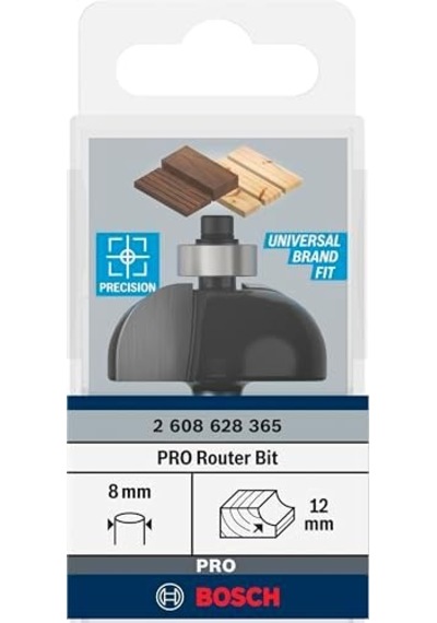 Aksesuarı 2608628365 Oyuklu Freze Ç 8 Mm, R1 12 Mm, D 36,7 Mm, U 16 Mm, G 58 Mm