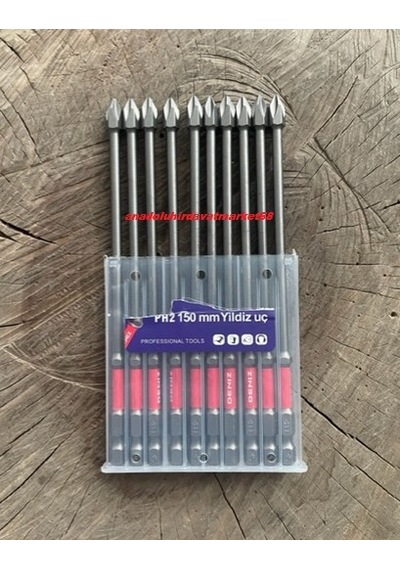 Dnz S2 İmpact Ph2 Mıknatıslı Yıldız Bits Uç Ph2 Sac Vida Sıkma Ucu 10pcs 150mm Matkap Ucu