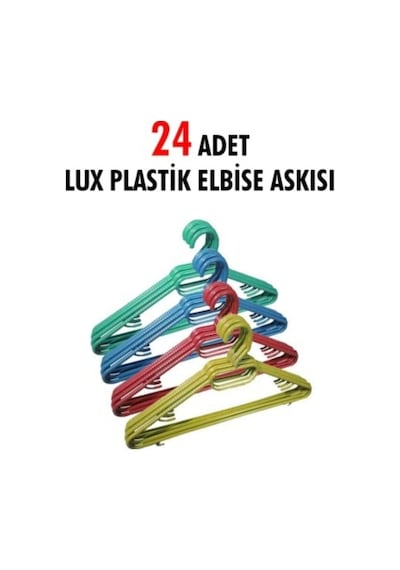 24 Adet Plastik Elbise Askısı Kıyafet Askısı Plastik Siyah Tr Diğer