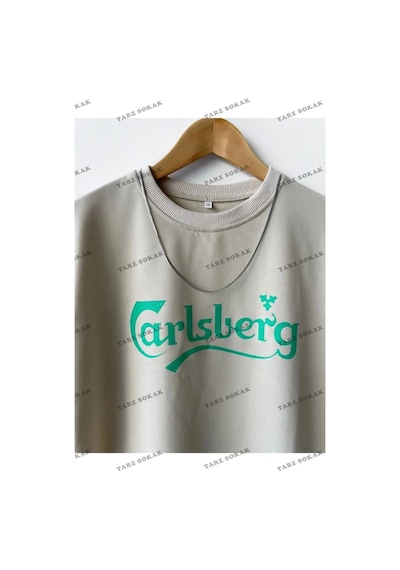 Startmore Kadın Beyaz Cheerish Baskı Oversize Siyah