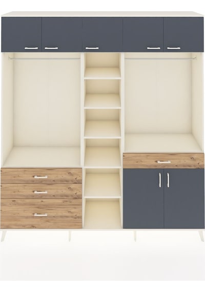 Hyperion Dolap 11 Raflı 4 Çekmeceli 2 Askılı 220x44x243 Aytaşı-antrasit/çam Çok Renkli Hyperion Dolap 11 Raflı 4 Çekmeceli 2 Askılı 220x44x243 Aytaşı-antrasit/çam Çok Renkli