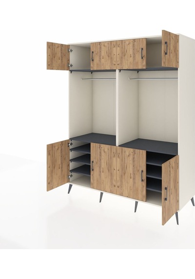 Kronos Gardrop 10 Raflı 8 Kapaklı 2 Askılı 176x59x221 Aytaşı-çam/antrasit Çam/antrasit Kronos Gardrop 10 Raflı 8 Kapaklı 2 Askılı 176x59x221 Aytaşı-çam/antrasit Çam/antrasit