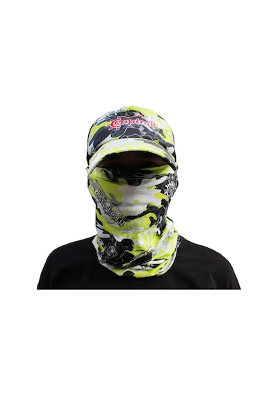 Captain Fisherman Style Camo Green Set Cap+eldiven+kolluk+buff Yeşil