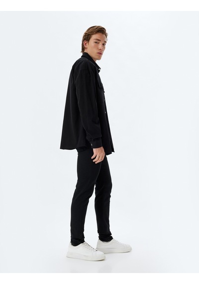 Koton Skinny Fit Kot Pantolon - Michael Jean Siyah 5wam40051ıd Siyah