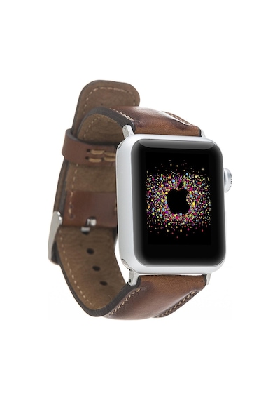 Bouletta Apple Uyumlu  Watch Deri Kordon 42-44-45 MM Efektli Kahve