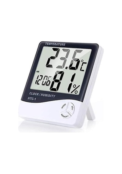 Dijital Termometre Sıcaklık ve Nem Ölçer Masa Saati Alarm Higrome