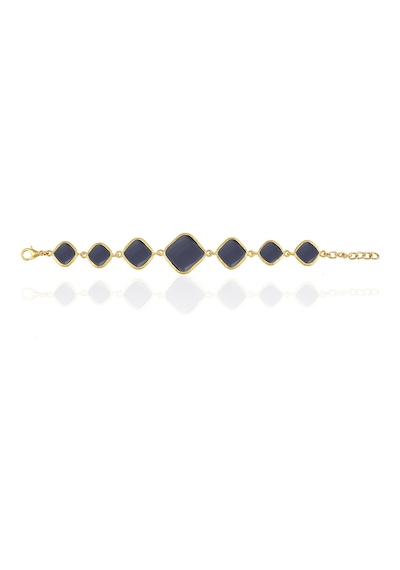 Kadir Jewellery 22 Ayar Altın Kaplama Zirkon Taşlı Ayarlanabilir Zincir Bileklik Kırmızı
