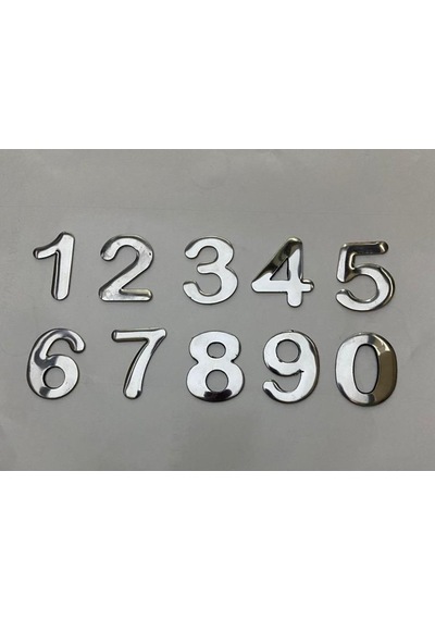 4.2 Cm Metal Krom Yapışkanlı 1,1,2,3,4,5,6,7,8,9,0