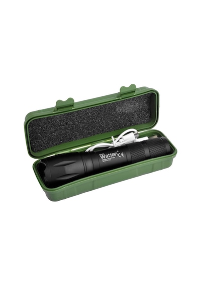 Watton Wt-039 Cob Ve Power Led Li Şarjlı El Feneri (Şarjlı) Siyah