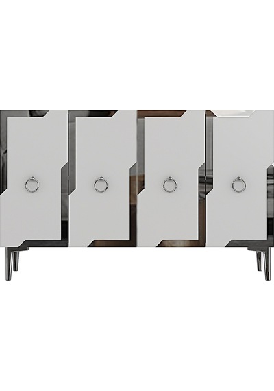 Ka1233bs Seza Konsol Ve Tv Sehpası Beyaz -silver 120cm Beyaz-silver