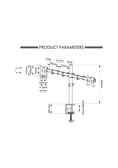 Hpy Pazar Çift Monitörlü 13 27" Lcd/led Masaüstü Monitör Standı