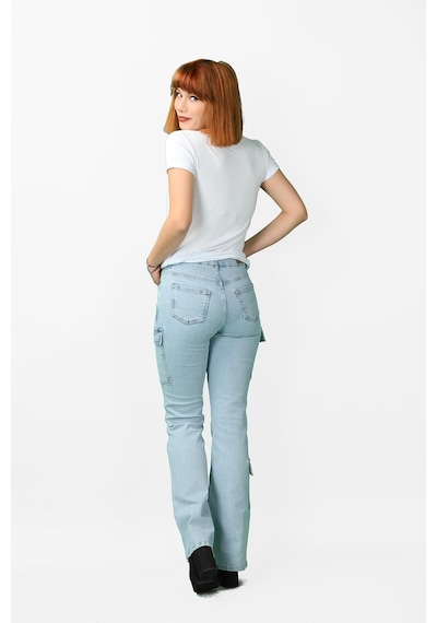 Kadın Kargo Cep Kot Pantolon 001