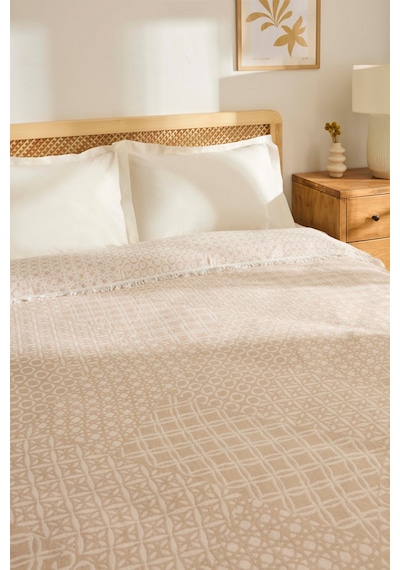Kaşmir Home Favlo Çift Kişilik Jakar Muslin Pike Bej Bej