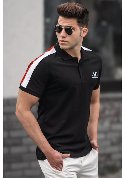 Madmext Madmext Siyah Polo Yaka Erkek Tişört 5215-Siyah