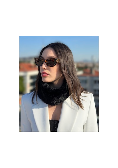 Kadın Siyah Peluş Boyunluk Bandana Kışlık Sıcak Tutarlı Yumuşak Kumaş Siyah