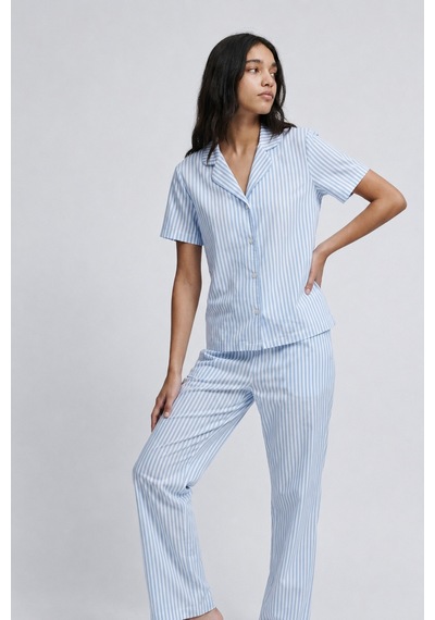 Standart Boy Elastanlı Mavi Pijama Takımı