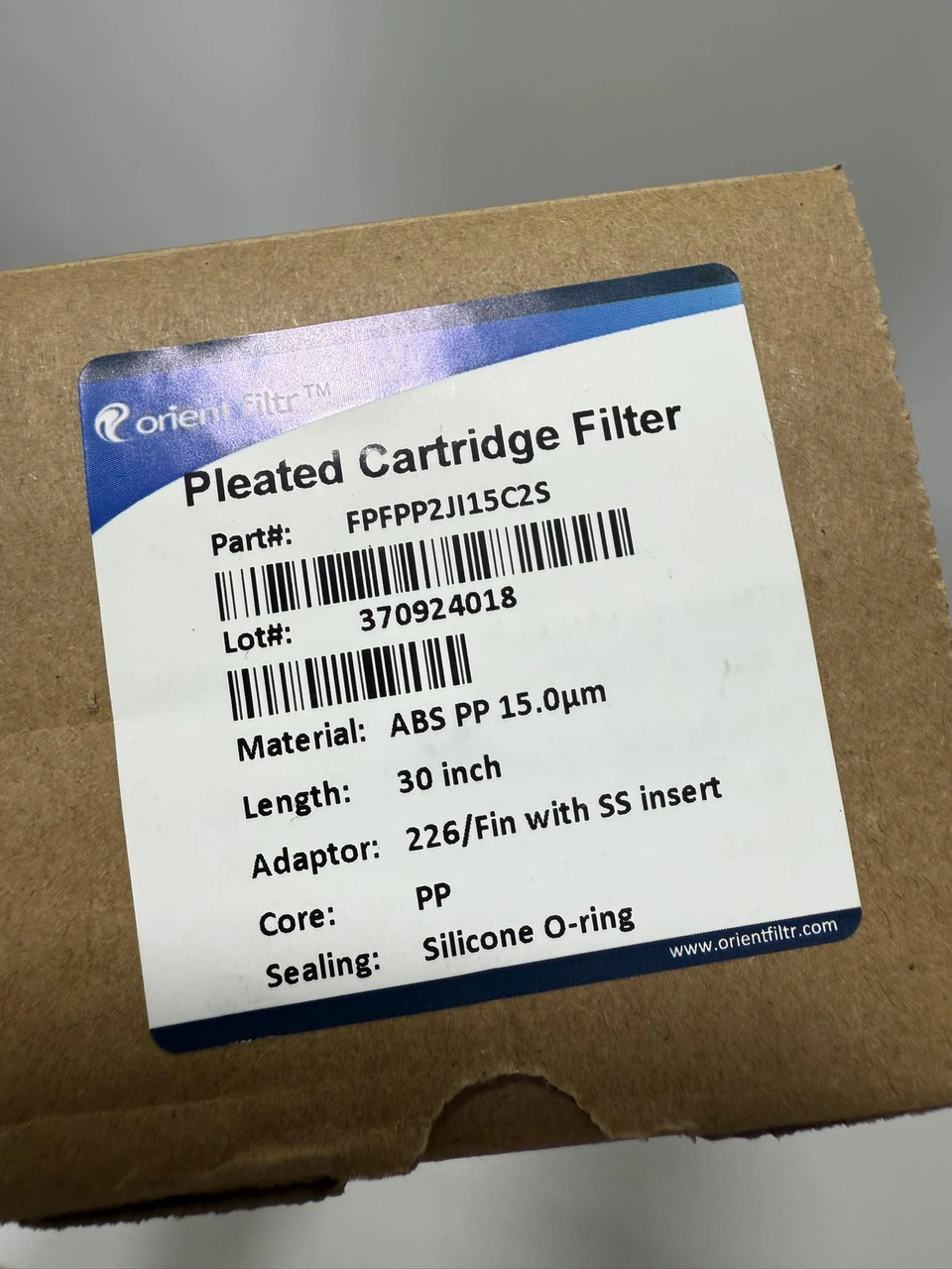 Orient Endüstriyel Katlanmış Kartuş Filtre 30inç 15 Mikron