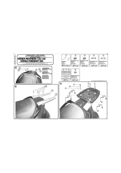 Sr140 Honda Foresıght 250 97-08 Arka Çanta Taşıyıcı