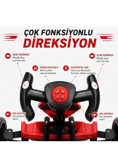 Go-kard Uzaktan Kumandalı 12 Volt Akülü Araba Kırmızı