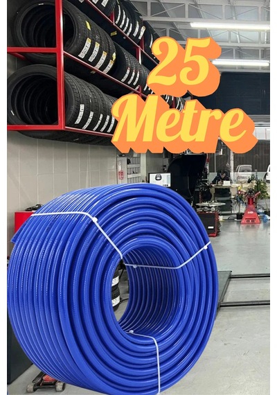 25 Metre Kompresör Hava Hortumu 8 Mm Termo Hortum Mavi Thermo Hortum Basınca Dayanıklı Hortum