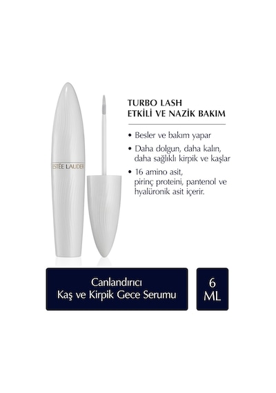 Estee Lauder Turbo Lash Canlandırıcı Güçlendirici ve Besleyici Kaş ve Kirpik Gece Serumu 6 ML