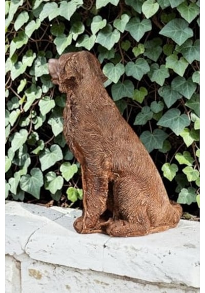 Dekoratif 35cm Kahverengi Çoban Köpeği Ev Balkon Bahçe Dekorasyon Bohem Biblo Heykel Diğer