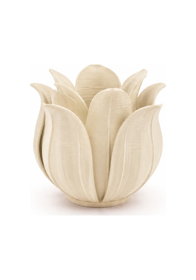 3d Baskı Lotus Yapraklı Vazo - Dekoratif Çiçeklik-bej Diğer