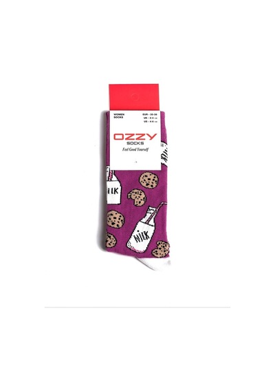 Ozzy Socks Milk Desenli Çorap Çok Renkli