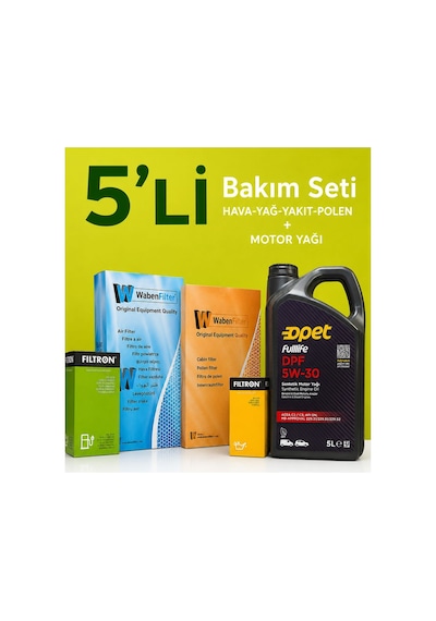 Filtron-waben Fiat Linea 1.3 Euro 5 Filtre Bakım Seti-opet 5w30 5 Lt 2012-2017