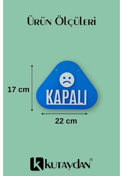 Ahşap Lazer Kesim Emoji Figürlü Açık-kapalı Tabelası - Kırmızı