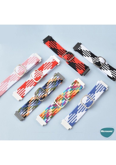 Samsung Galaxy Watch 6 40mm Kordon Braided Loop Band Çok Renkli