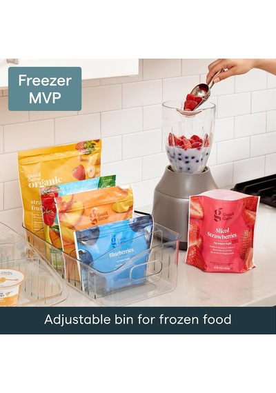 Freezeup Dondurucu Kutusu 12 İnç, Bpa İçermeyen Buzdolabı Düzenleyici, Ayarlanabilir Bölücüler Ve Dondurulmuş Yiyecekler Ve Artıklar İçin Kulplu