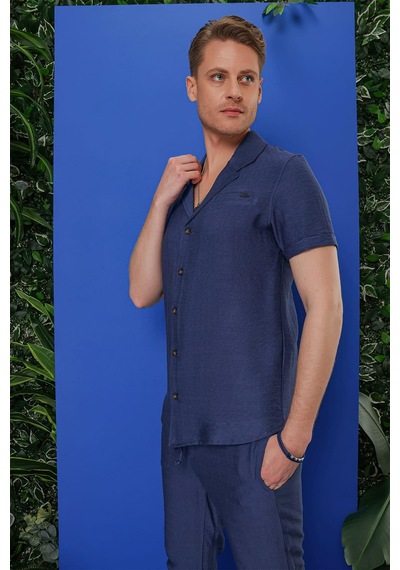 Efor G 1549 Slim Fit İndigo Klasik Gömlek Indigo