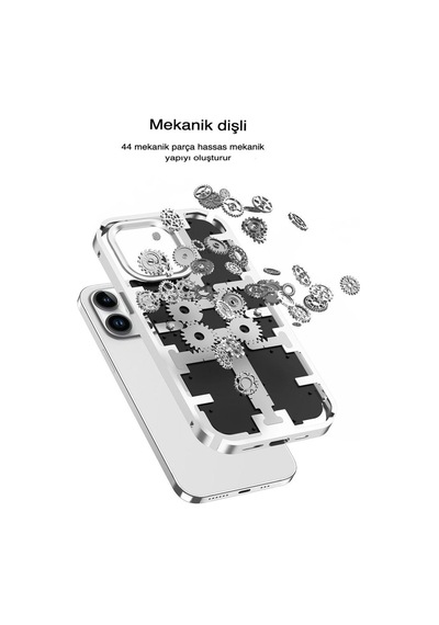 Apple İphone 14 Pro Max Kılıf Mekanik Bumper Kapak - Siyah
