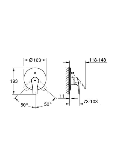 Grohe Eurosmart Ankastre Banyo/duş Bataryası - 194502433 Siyah