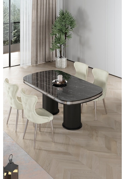 Canisa Galya Serisi Lak Panel 90x168 Sabit Sonata Mutfak Masa Takımı 4 Krem Sandalye Sonata Masa Krem Sandalye Canisa Galya Serisi Lak Panel 90x168 Sabit Sonata Mutfak Masa Takımı 4 Krem Sandalye Sonata Masa Krem Sandalye