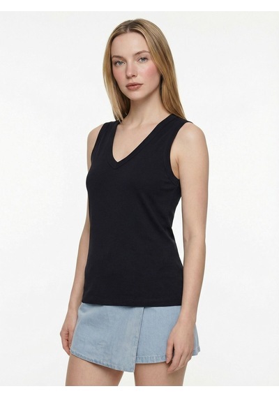 Slim Fit Kadın Bluz K.kol Siyah