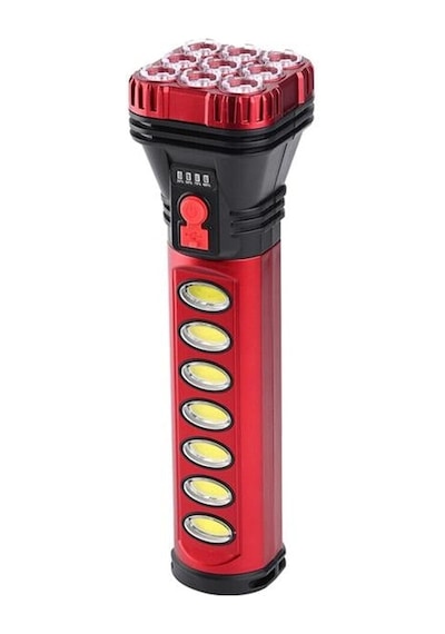 Powermaster Hb-707-2 9+4 Ledli Solar + Şarjlı El Feneri Kırmızı