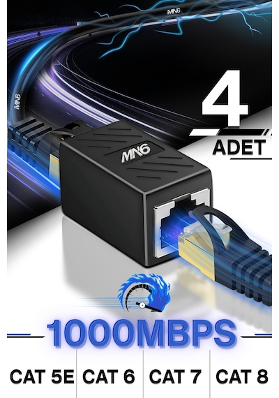 Mn6 M13x Kablo Birleştirici/4adet-cat5-cat6-cat7-cat8-uyumlu/lan Kablosu Birleştirici Ara Aparatı