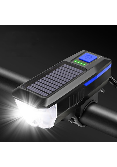 Solar Bisiklet Feneri Su Geçirmez T6 Led Güneş Enerjili Usb Şarjl