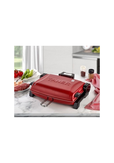 Taner Kebapçı Elektrikli Izgara Mangal Barbekü Çift Telli Büyük Boy + 37 x 28 CM  2 Adet Şiş