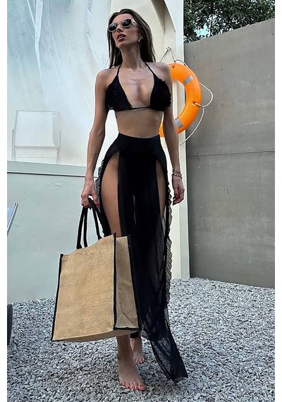Seva Üçlü Brazilian Bikini Set - Siyah
