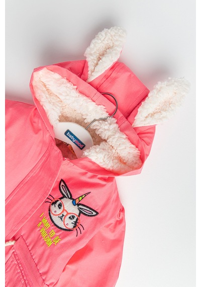 Babymod Babymodunicorn Işlemeli Içi Peluş Neon Pembe Kız Bebek Mont