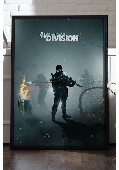 Tom Clancy's The Division Siyah Ahşap Çerçeveli Poster, Dekoratif Oyun Duvar Tablosu